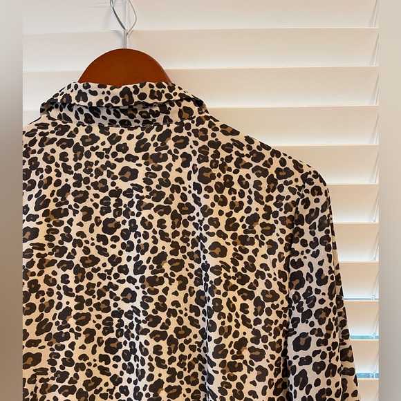LOFT Collared Button Up Leopard Dress - Picture 7 of 8